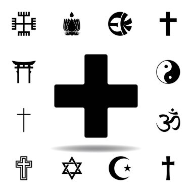 din sembolü, Yunan haç simgesi. Din sembolü illüstrasyon unsuru. İşaretler ve semboller simgesi web, logo, mobil uygulama, Ui, Ux için kullanılabilir
