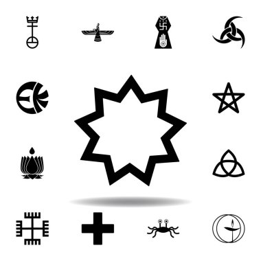 din sembolü, Baha simgesi. Din sembolü illüstrasyon unsuru. İşaretler ve semboller simgesi web, logo, mobil uygulama, Ui, Ux için kullanılabilir