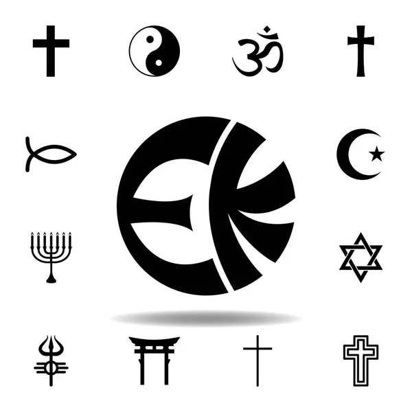 종교 상징, 에칸카르 아이콘. 종교 기호 그림의 요소입니다. 기호 및 기호 아이콘은 웹, 로고, 모바일 앱, Ui, Ux에 사용할 수 있습니다. — 스톡 벡터