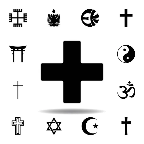 Símbolo de la religión, icono de cruz griega. Elemento de la ilustración símbolo de la religión. Signos y símbolos icono se puede utilizar para la web, logotipo, aplicación móvil, interfaz de usuario, UX — Vector de stock