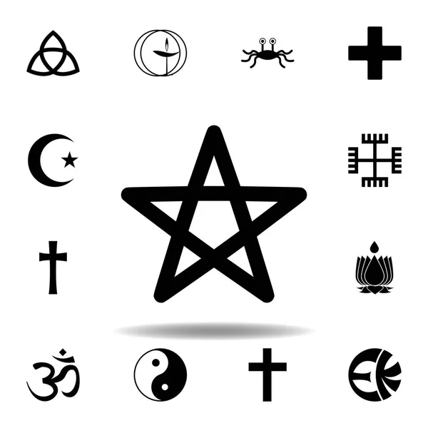 Religion symbol, Wicca icon. Element of religion symbol illustration. Signs and symbols icon can be used for web, logo, mobile app, UI, UX — Stock Vector