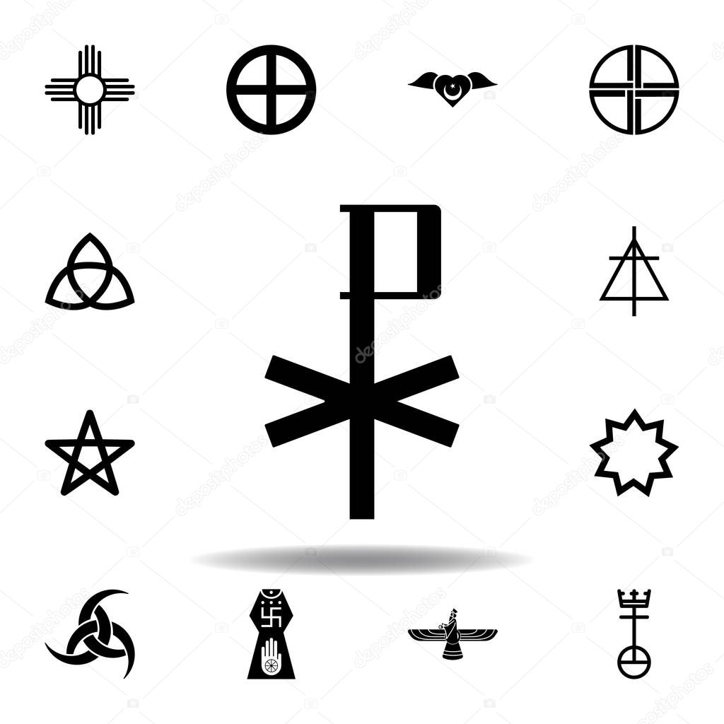 religion symbol, chi rho icon. Element of religion symbol illustration. Signs and symbols icon can be used for web, logo, mobile app, UI, UX