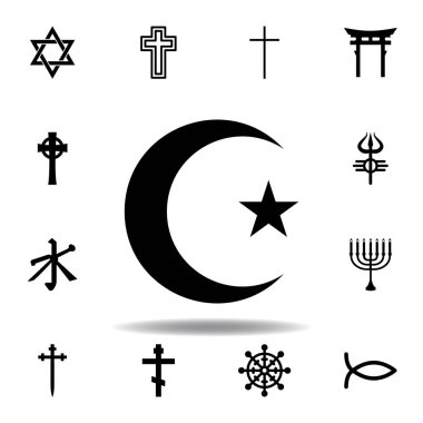din sembolü, İslam simgesi. Din sembolü illüstrasyon unsuru. İşaretler ve semboller simgesi web, logo, mobil uygulama, Ui, Ux için kullanılabilir
