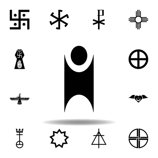 Religionssymbol, Ikone des Humanismus. Element religiöser Symbolillustration. Zeichen und Symbole können für Web, Logo, mobile App, ui, ux verwendet werden — Stockvektor