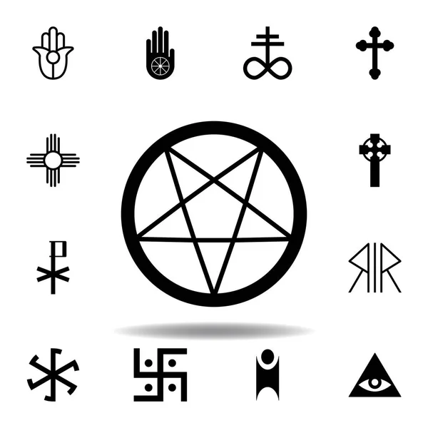 Símbolo da religião, ícone do ocultismo. Elemento de ilustração símbolo religião. Sinais e símbolos ícone pode ser usado para web, logotipo, aplicativo móvel, UI, UX —  Vetores de Stock