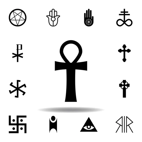 Religion symbol, ankh icon. Element of religion symbol illustration. Signs and symbols icon can be used for web, logo, mobile app, UI, UX — Stock Vector