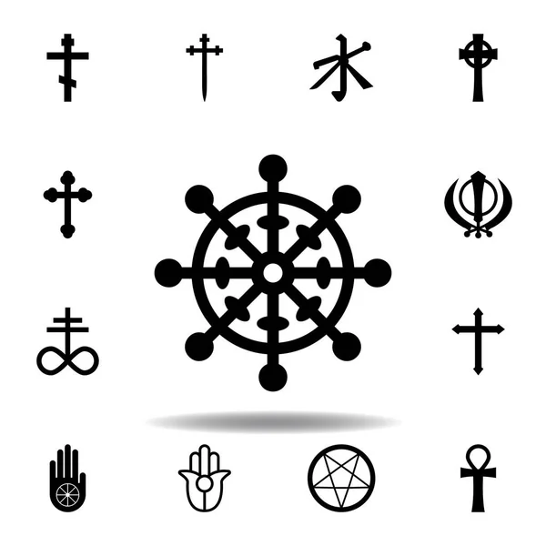 Символ религии, икона буддизма. Элемент религиозного символа иллюстрация. Знаки и символы могут быть использованы для веб, логотип, мобильное приложение, пользовательский интерфейс, UX — стоковый вектор