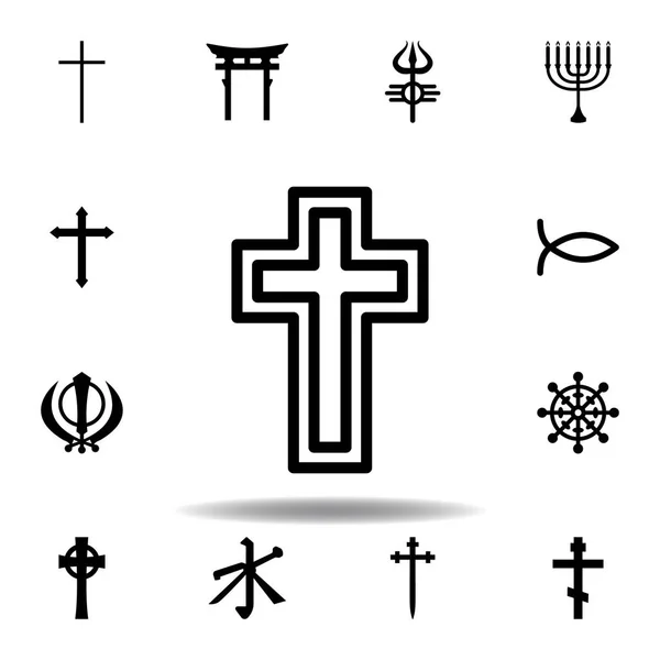 Símbolo da religião, ícone do catolicismo. Elemento de ilustração símbolo religião. Sinais e símbolos ícone pode ser usado para web, logotipo, aplicativo móvel, UI, UX —  Vetores de Stock