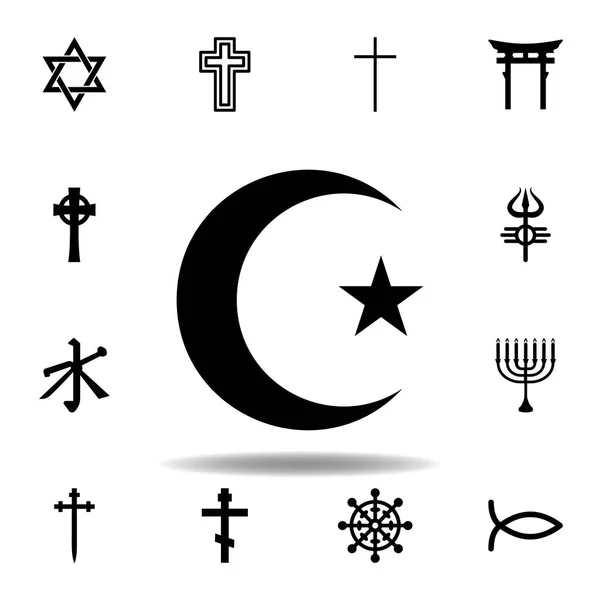 Símbolo de la religión, icono del Islam. Elemento de la ilustración símbolo de la religión. Signos y símbolos icono se puede utilizar para la web, logotipo, aplicación móvil, interfaz de usuario, UX — Vector de stock