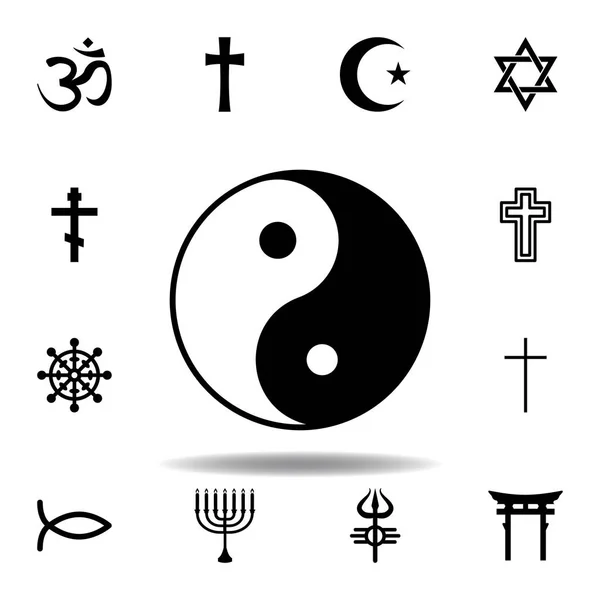 Religion symbol, yin yang icon. Element of religion symbol illustration. Signs and symbols icon can be used for web, logo, mobile app, UI, UX — Stock Vector