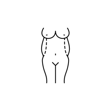 göbek kenarları beyaz arka planda çizgi simgesini azaltır