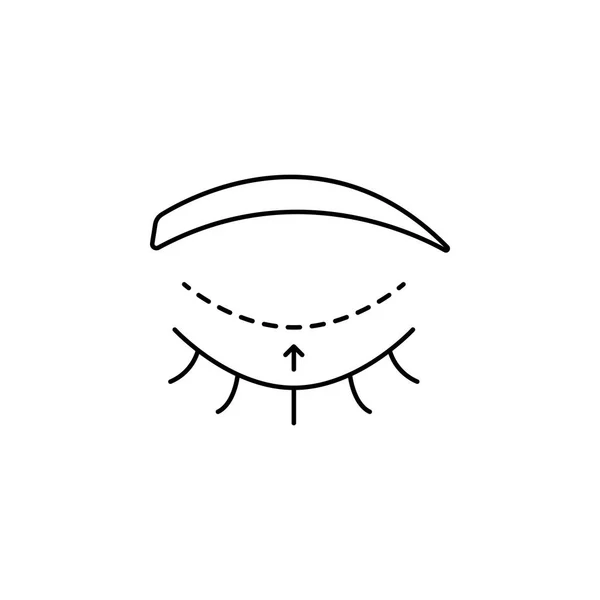 Ögats yta upp linje ikon på vit bakgrund — Stock vektor