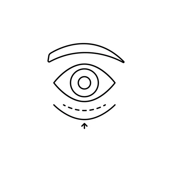 Gonflement des yeux réduire l'icône de ligne sur fond blanc — Image vectorielle
