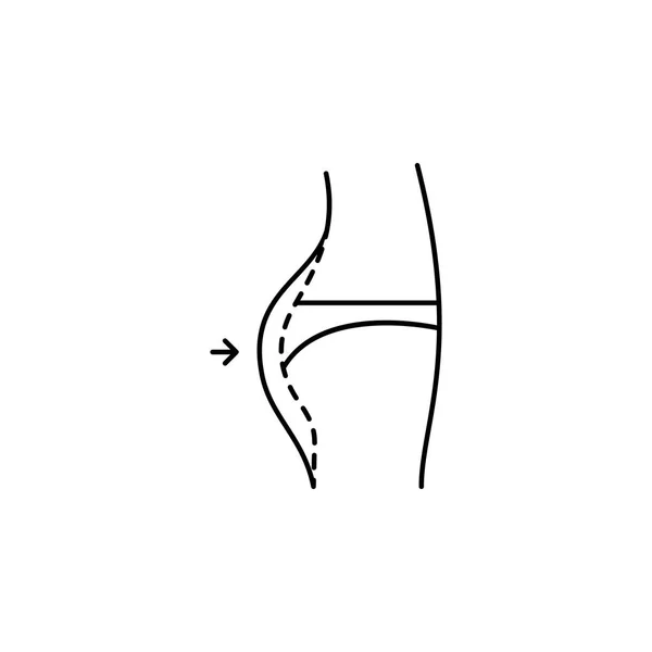 Задница уменьшить значок линии на белом фоне — стоковый вектор