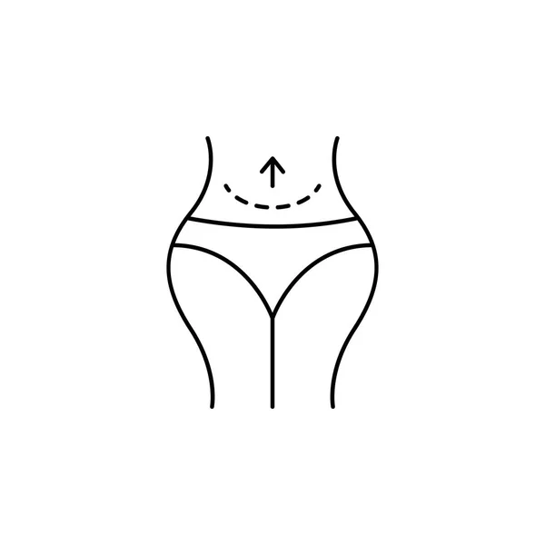 Icona della linea del ventre su sfondo bianco — Vettoriale Stock
