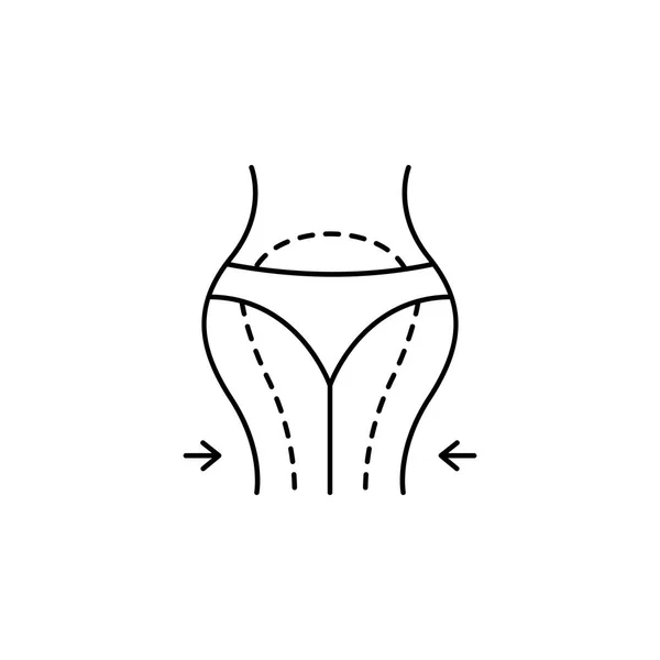 Piernas icono de la línea del vientre sobre fondo blanco — Vector de stock