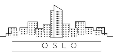 Avrupa Şehri, beyaz arka planda Oslo çizgi simgesi