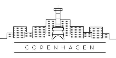 Avrupa Şehri, Beyaz arka plan üzerinde Kopenhag çizgi simgesi