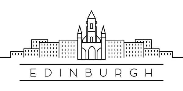 City of Europe, Edinburgh line icon on white background — Stock Vector