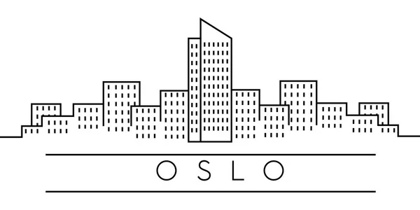 Город Европа, иконка линии Осло на белом фоне — стоковый вектор