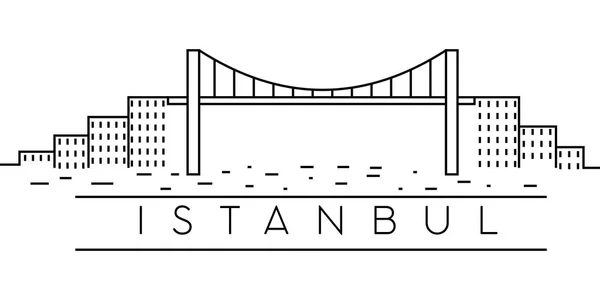Город Европа, Иконка линии Стамбул на белом фоне — стоковый вектор