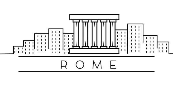 欧洲城市，罗马线图标在白色背景 — 图库矢量图片