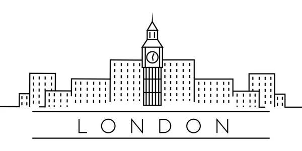 City of Europe, Beyaz arka plan üzerinde Londra çizgi simgesi — Stok Vektör