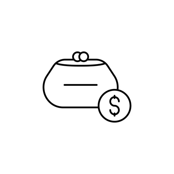 Çanta, para dolar çizgi simgesi. Black Friday ve satış simgesinin öğeleri. Üstün kaliteli grafik tasarım simgesi. Web, logo, mobil uygulama, Ui, Ux için kullanılabilir — Stok Vektör
