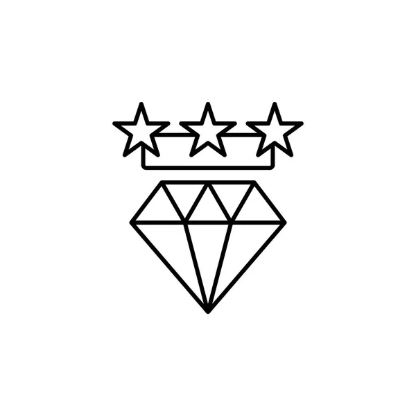 Diamond, sterren, winkelen, kwaliteit lijn icoon. Elementen van Black Friday en Sales icoon. Premium kwaliteit grafisch ontwerp pictogram. Kan worden gebruikt voor web, logo, mobiele app, ui, UX — Stockvector
