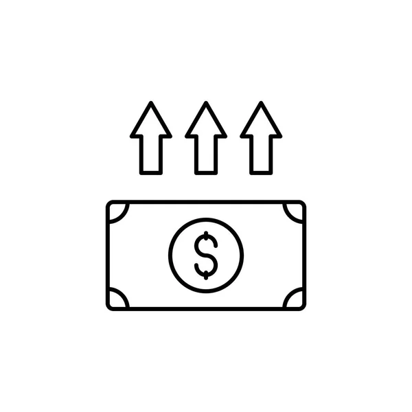 Dolar, w górę, być w górze, Cena specjalność ikona. Elementy czarnego piątku i ikona sprzedaży. Wysokiej jakości ikona projektu graficznego. Może być używany do Internetu, logo, aplikacja mobilna, UI, UX — Wektor stockowy