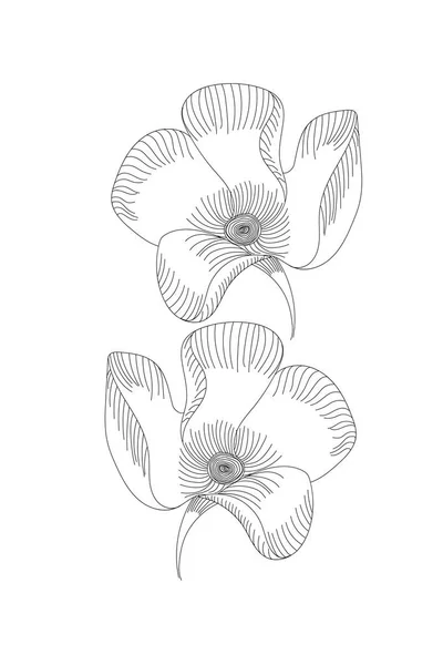 Λουλούδια, το πράσινο της γραμμής του Ακρωτηρίου επεκτείνει το εικονίδιο σε λευκό φόντο — Διανυσματικό Αρχείο