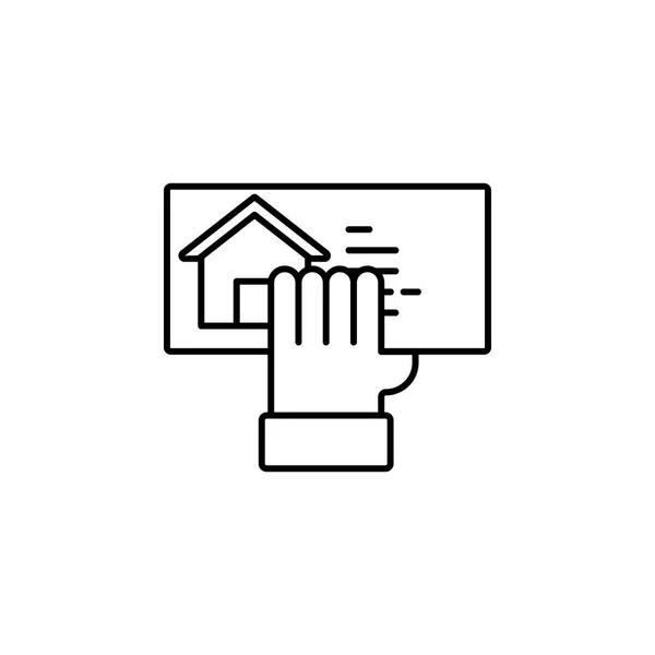 Hipoteca, icono de la línea de inicio sobre fondo blanco — Archivo Imágenes Vectoriales