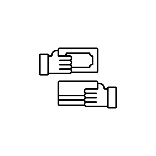 Carte, argent, mode de paiement ligne icône sur fond blanc — Image vectorielle