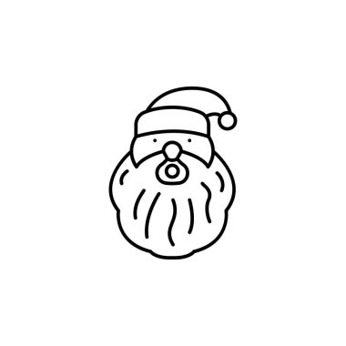 Beyaz arkaplanda Noel Baba çizgisi simgesi