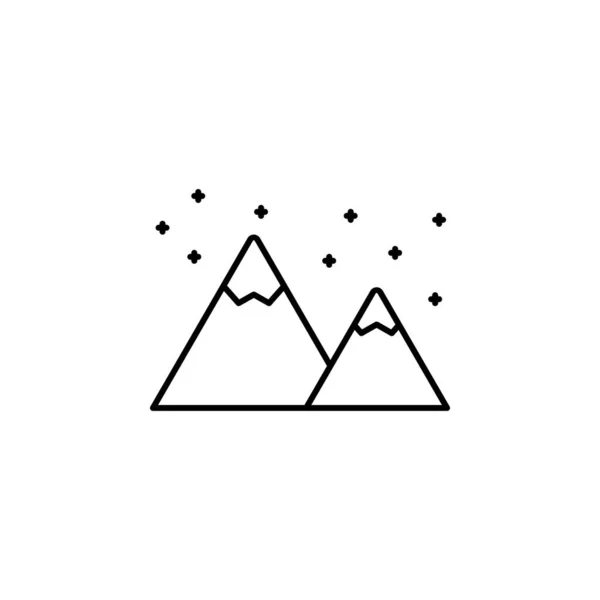 Montaña, línea de nieve icono sobre fondo blanco — Vector de stock