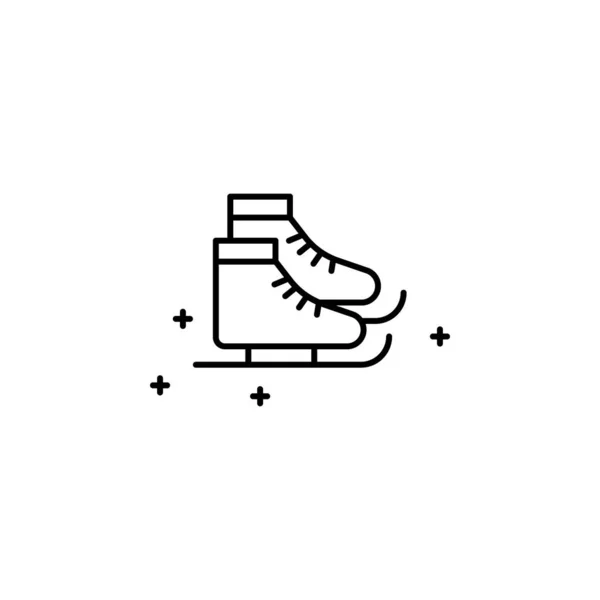 Patinaje, línea de zapatos icono sobre fondo blanco — Vector de stock