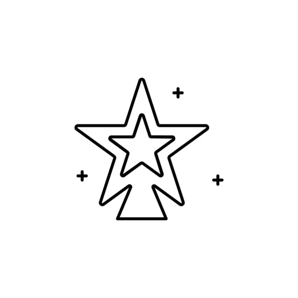 Árvore, Natal, ícone de linha de estrela no fundo branco —  Vetores de Stock