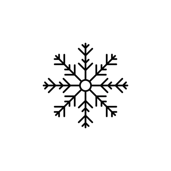 Kryształ, ikona linii śniegu na białym tle — Wektor stockowy
