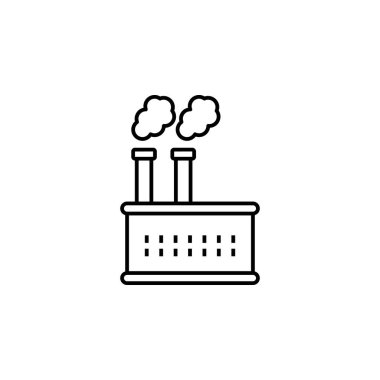 bina ve fabrika hattı simgesi beyaz arkaplanda