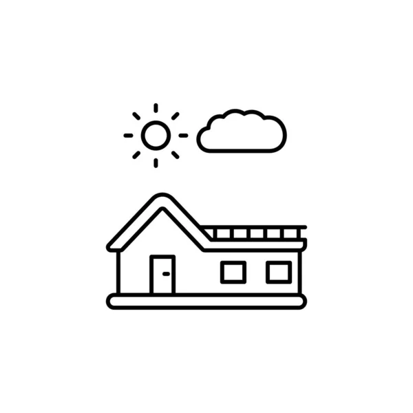 Edifício, ícone de linha de casa no fundo branco —  Vetores de Stock