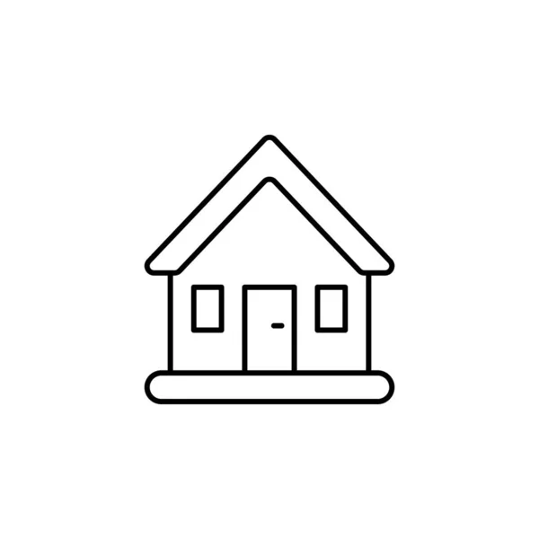 Иконка линии строительства дома на белом фоне — стоковый вектор