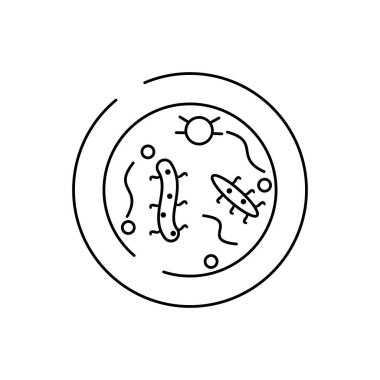 Beyaz arkaplanda bakteri, mikrop, virüs çizgisi simgesi