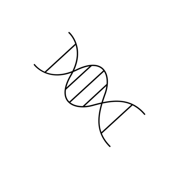 Dna, ciência, ícone de linha de biologia no fundo branco —  Vetores de Stock