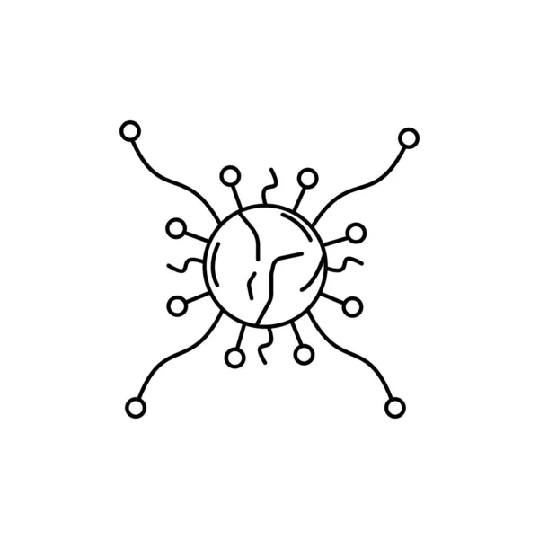 Bacterias, virus, icono de la línea celular sobre fondo blanco — Archivo Imágenes Vectoriales