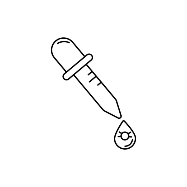 Laboratório, pipeta, ferramentas e utensílios ícone de linha no fundo branco —  Vetores de Stock