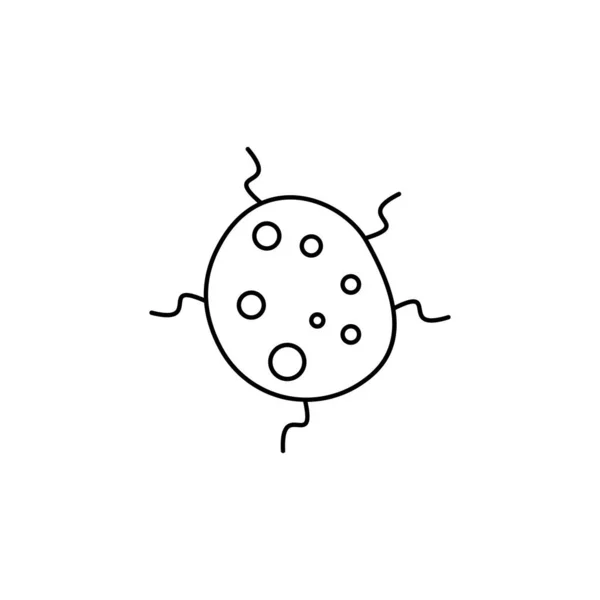 바이러스, 생물학, 박테리아 줄 아이콘 흰색 배경 위에 — 스톡 벡터