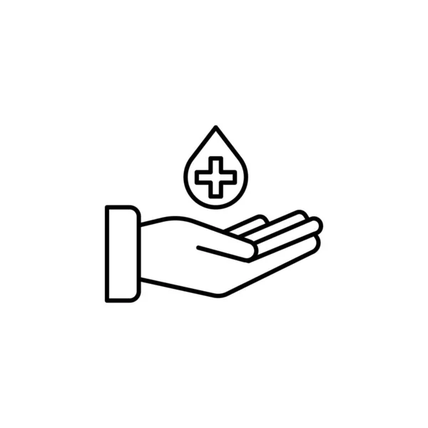 Рука Ікона Лінії Крові Знаки Символи Можуть Бути Використані Веб — стоковий вектор