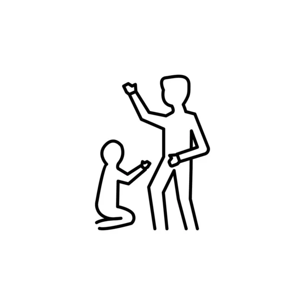 Çocuk Cinsel Taciz Çizgisi Ikonu Şaretler Semboller Beyaz Arkaplanda Logo — Stok Vektör