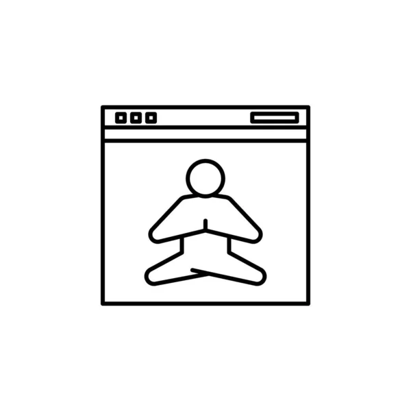 Sitio Web Icono Ilustración Línea Yoga Sobre Fondo Blanco Los — Vector de stock