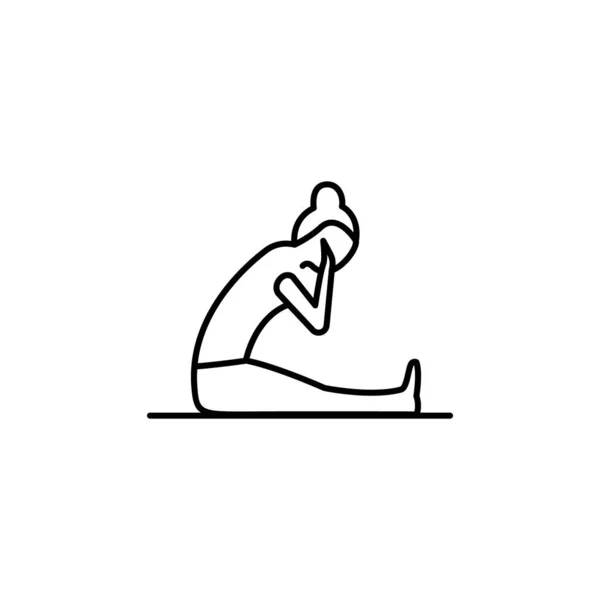 Línea Yoga Icono Ilustración Sobre Fondo Blanco Los Signos Símbolos — Vector de stock